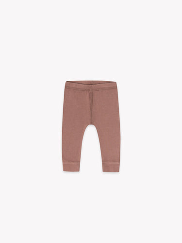 Quincy Mae Organic Ribbed Legging, Clay